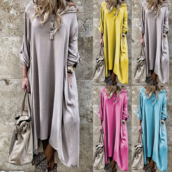 women dress fashion autumn vintage solid button loose plus size long sleeve irregular hoodie casual dress vestidos, Black;gray
women dress fashion autumn vintage solid button loose plus size long sleeve irregular hoodie casual dress vestidos, Black;gray