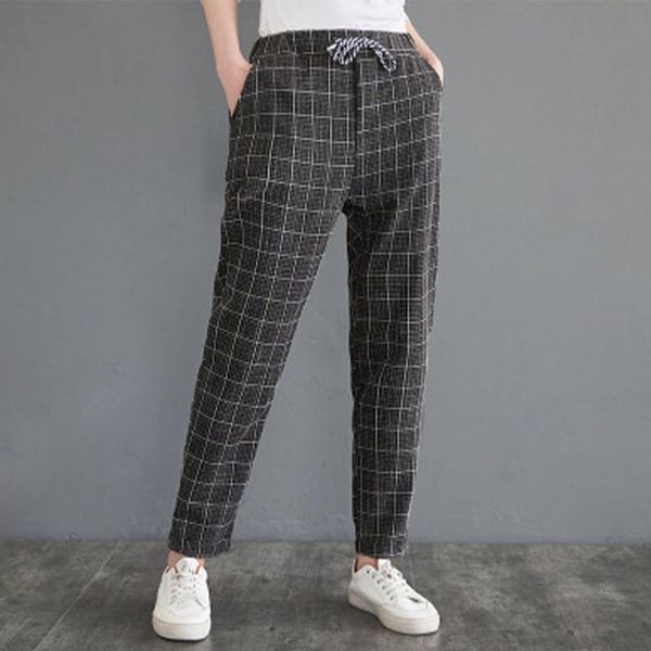 women's pants & capris women plaid casual good quality female fashion bottoms trousers spring summer harem pant plus size s-2xl, Black;white
women's pants & capris women plaid casual good quality female fashion bottoms trousers spring summer harem pant plus size s-2xl, Black;white