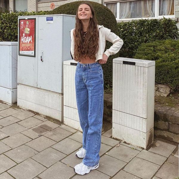 women's jeans straight high waist denim women slim spliced solid color blue casual full length fashion european american cowboy pants
women's jeans straight high waist denim women slim spliced solid color blue casual full length fashion european american cowboy pants