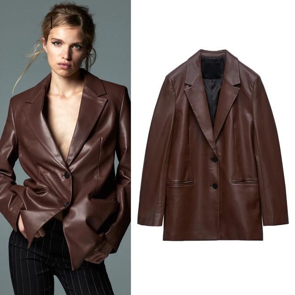 women's suits & blazers office lady work professional occasion wear fashion formal style beautiful dark brown imitation leather suit co, White;black
women's suits & blazers office lady work professional occasion wear fashion formal style beautiful dark brown imitation leather suit co, White;black