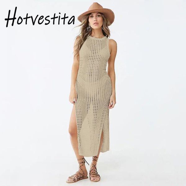 women's swimwear vestita 2021 beach maxi dress knitted hollow out split swim wear tunic sleeveless bikini cover up women sarong beachwr, White;black
women's swimwear vestita 2021 beach maxi dress knitted hollow out split swim wear tunic sleeveless bikini cover up women sarong beachwr, White;black