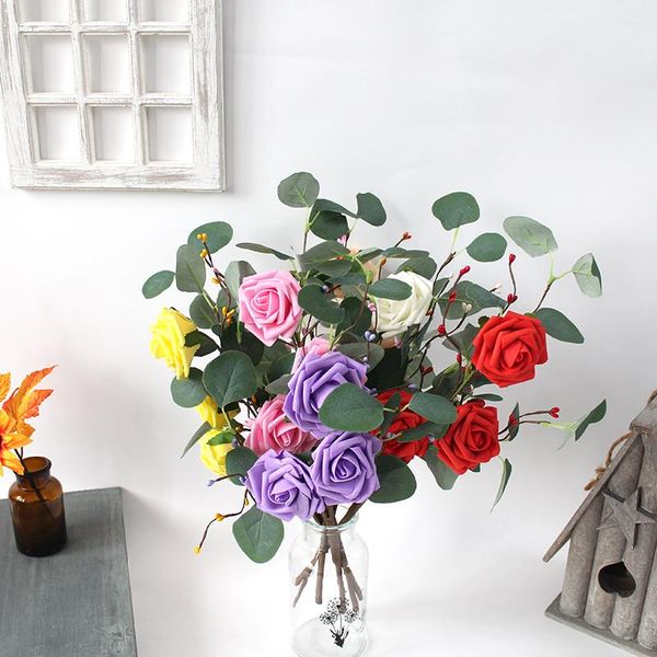pack of 6 artificial silk rose vintage fake flowers with stems wedding bouquets home l office decoration
pack of 6 artificial silk rose vintage fake flowers with stems wedding bouquets home l office decoration