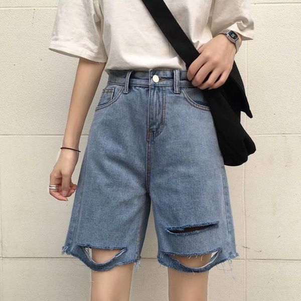 women's jeans harajuku ripped women summer casual high waist boyfriend jean pants 2021 korean style knee length denim p582, Blue
women's jeans harajuku ripped women summer casual high waist boyfriend jean pants 2021 korean style knee length denim p582, Blue