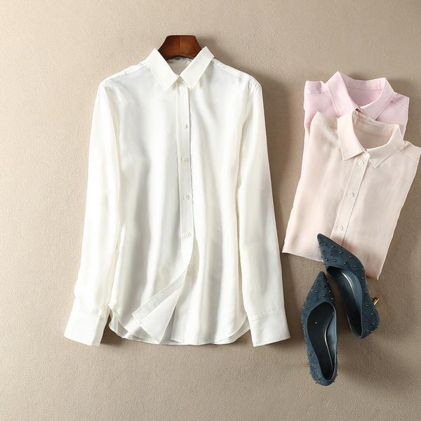women's blouses & shirts silk 100% ol/casuale solid color simple style long blouse shirt - 2021 women/ladies white/naked/pink top
women's blouses & shirts silk 100% ol/casuale solid color simple style long blouse shirt - 2021 women/ladies white/naked/pink top