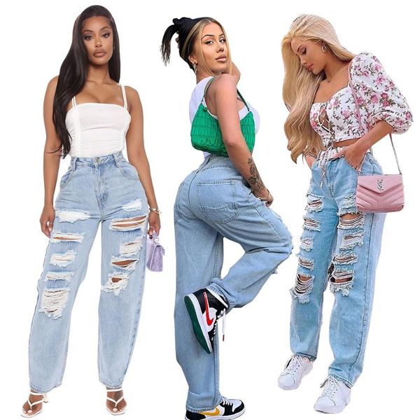 women's jeans ladies high waist net celebrity street pography casual washed ripped straight, Blue
women's jeans ladies high waist net celebrity street pography casual washed ripped straight, Blue