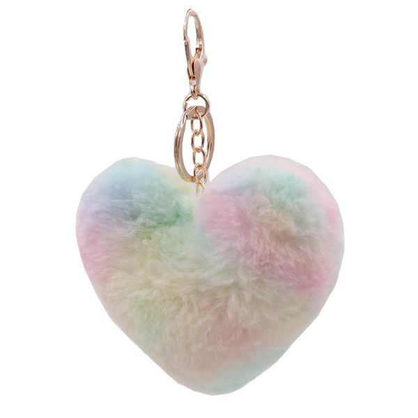 keychains fluffy heart women's pom poms random rainbow colors faux rex fur key chains girl bag hang car ring jewelry, Silver
keychains fluffy heart women's pom poms random rainbow colors faux rex fur key chains girl bag hang car ring jewelry, Silver