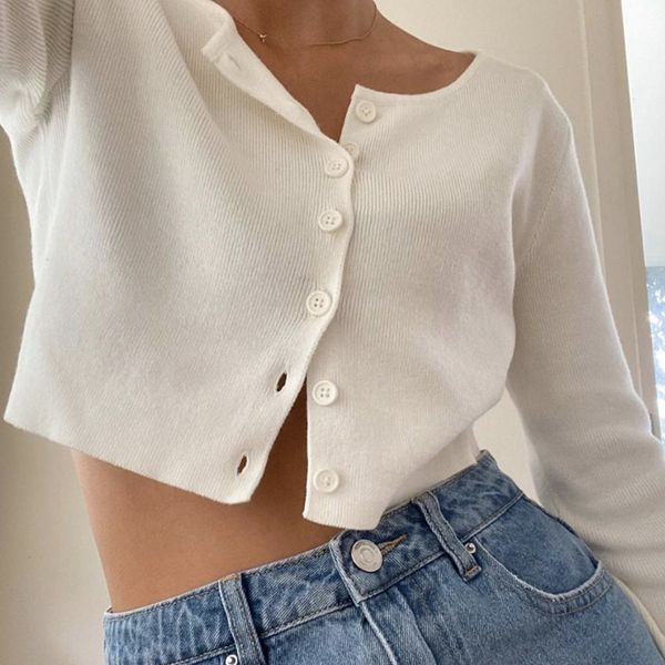 2021 new fashion candy color knitted women autumn winter cotton simple sweaters crop female casual sweater cardigan urg1, White;black 
2021 new fashion candy color knitted women autumn winter cotton simple sweaters crop female casual sweater cardigan urg1, White;black