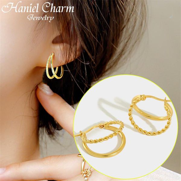 hoop & huggie 925 sterling silver double layer twisted earrings female simple fashion temperament trend handmade jewelry couple, Golden;silver
hoop & huggie 925 sterling silver double layer twisted earrings female simple fashion temperament trend handmade jewelry couple, Golden;silver