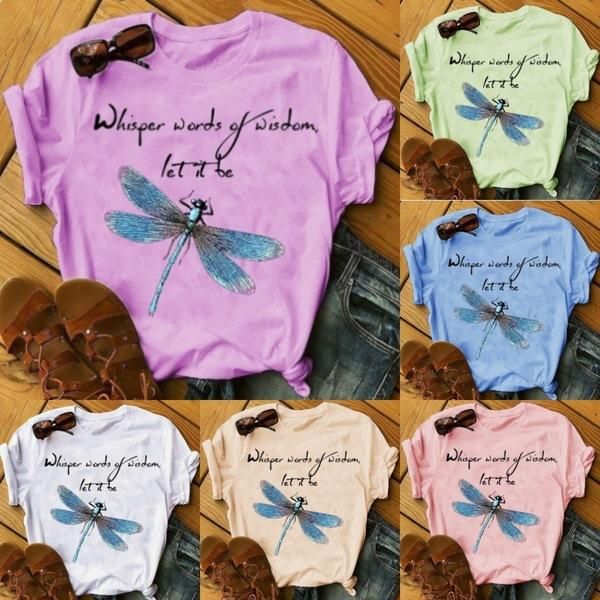 dragonfly kawaii print t shirt women fashion t-shirt graphic cute flower tshirt let it be style casual tees female, White
dragonfly kawaii print t shirt women fashion t-shirt graphic cute flower tshirt let it be style casual tees female, White