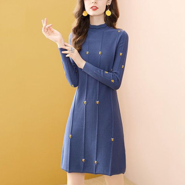 casual dresses 2021 spring autumn elegant printed knitted dress women long sleeve slim fit sweater plus size y280, Black;gray
casual dresses 2021 spring autumn elegant printed knitted dress women long sleeve slim fit sweater plus size y280, Black;gray