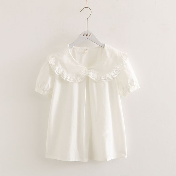 sweet lolita shirt mori girls summer japanese style fresh peter pan collar short sleeve white solid cotton blouse 210302
sweet lolita shirt mori girls summer japanese style fresh peter pan collar short sleeve white solid cotton blouse 210302