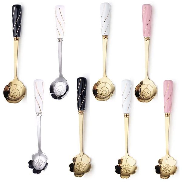 spoons tea coffee mixing spoon stainless steel with ceramic handle flower shape dessert ice cream gilded kitchen tableware
spoons tea coffee mixing spoon stainless steel with ceramic handle flower shape dessert ice cream gilded kitchen tableware