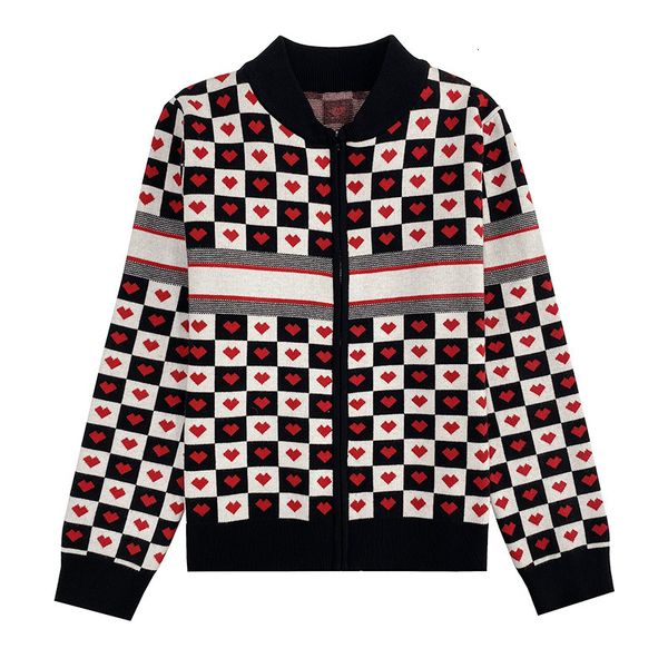women's sweaters d family's same zipper jacket women's 21 early autumn new lattice love jacquard knitted cardigan, White;black
women's sweaters d family's same zipper jacket women's 21 early autumn new lattice love jacquard knitted cardigan, White;black