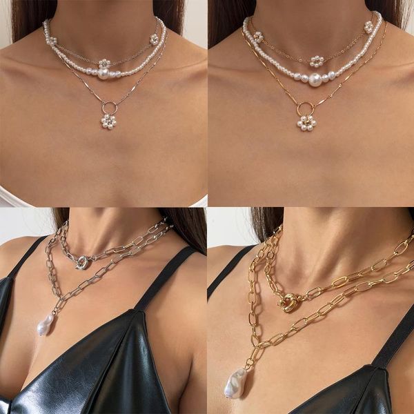 chains fashion vintage baroque pearl chain necklace flower women collar wedding punk bead choker necklaces simple party jewelry, Silver
chains fashion vintage baroque pearl chain necklace flower women collar wedding punk bead choker necklaces simple party jewelry, Silver