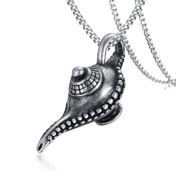 chains stainless steel vintage aladdin lamp pendant necklace punk rock jewelry gift for him with chain, Silver
chains stainless steel vintage aladdin lamp pendant necklace punk rock jewelry gift for him with chain, Silver
