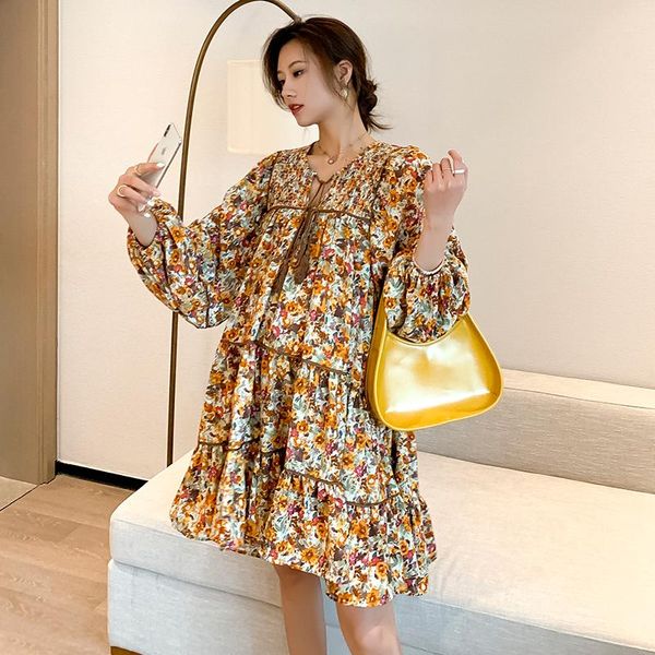 2021 spring maternity clothes loose floral national wind selling french elegant dress sweet yellow flowers ruffles dresses, White
2021 spring maternity clothes loose floral national wind selling french elegant dress sweet yellow flowers ruffles dresses, White