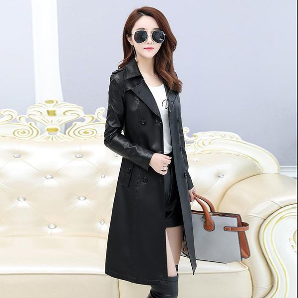 women's leather & faux casual turn-down collar women long jacket solid fashion winter slim pockets motorcycle pu, Black
women's leather & faux casual turn-down collar women long jacket solid fashion winter slim pockets motorcycle pu, Black