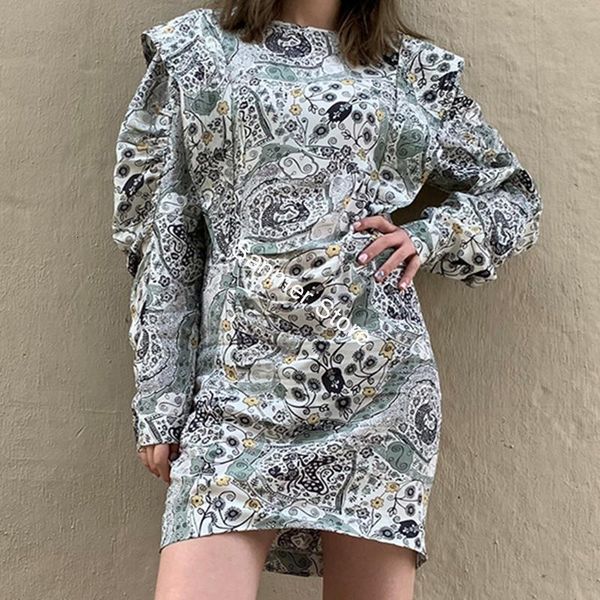 2021 new mulheres vintage floral estampado vestidos curtos o-pescoo babados manga longa cintura alta zper primavera vero senhora mini vestid, Black;gray
2021 new mulheres vintage floral estampado vestidos curtos o-pescoo babados manga longa cintura alta zper primavera vero senhora mini vestid, Black;gray