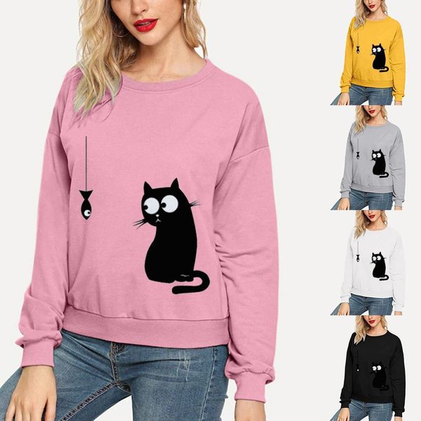 2021 new lovely cat wants to eat fish casual long sleeve pullover sweatshirt women kawaii white hoodies oversized hoodie pink yellow 423 aqk, Black
2021 new lovely cat wants to eat fish casual long sleeve pullover sweatshirt women kawaii white hoodies oversized hoodie pink yellow 423 aqk, Black