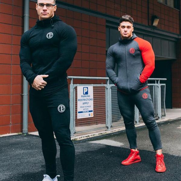 autumn 2021 new mens ny hoodies sweatshirts male gyms fitness bodybuilding joggers sportswear casual fashion cotton zipper jacket ew19, Black