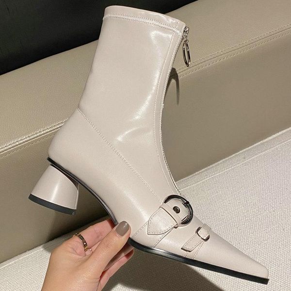 boots zipper women short autumn winter warm fashion genuine leather shoes for working thick high heels ankle, Black
boots zipper women short autumn winter warm fashion genuine leather shoes for working thick high heels ankle, Black