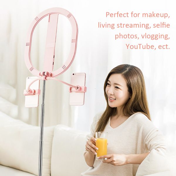 2021 new three colors p led selfie light 28cm can be darkened camera phone ring lamp with support tripod for live studio video makeup u6
2021 new three colors p led selfie light 28cm can be darkened camera phone ring lamp with support tripod for live studio video makeup u6