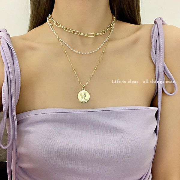 chains simple double-layer coin necklace, light luxury ecological all-match chain, Silver
chains simple double-layer coin necklace, light luxury ecological all-match chain, Silver