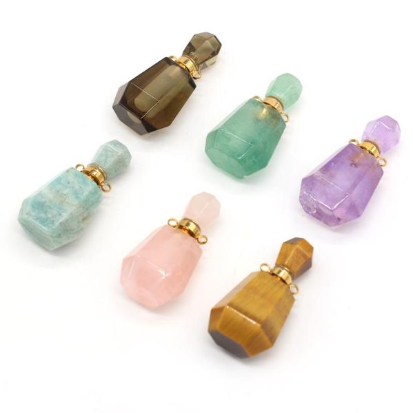 pendant necklaces 1pcs natural stone smoky quartzs tiger eye green aventurine perfume bottle essential oil diffuser for women size 20x38mm, Silver
pendant necklaces 1pcs natural stone smoky quartzs tiger eye green aventurine perfume bottle essential oil diffuser for women size 20x38mm, Silver