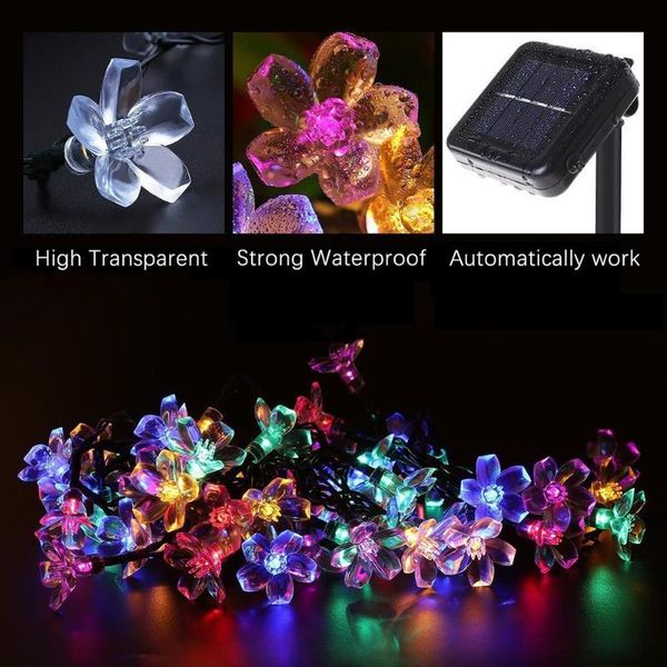 20/50led solar power cherry blossom string light yard fairy decorative lamp operated wedding new year outdoor room garland decor 
20/50led solar power cherry blossom string light yard fairy decorative lamp operated wedding new year outdoor room garland decor