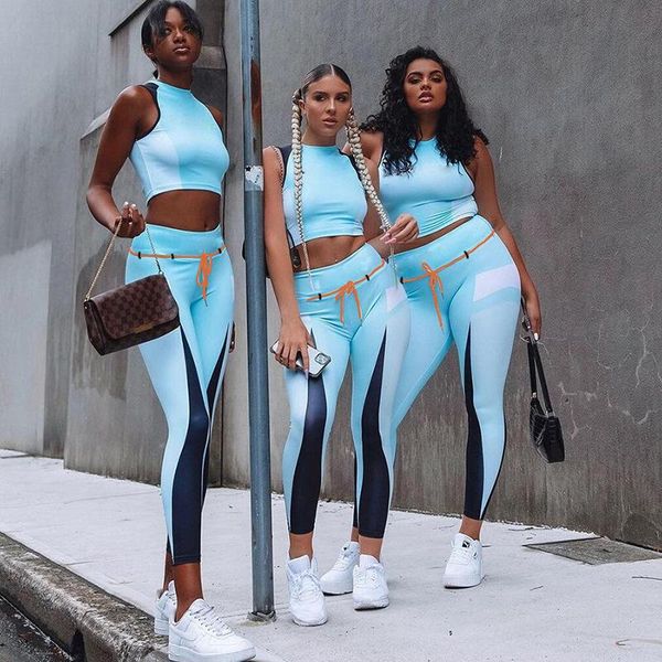 2021 tracksuits blue sportwear clothes short vest+legging pants trouers two piece set yoga women summer gym clothes jogging, White;red
2021 tracksuits blue sportwear clothes short vest+legging pants trouers two piece set yoga women summer gym clothes jogging, White;red