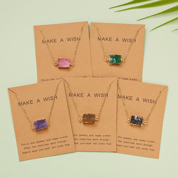 simple natural stone geometric pendant necklace women jewelry gold color chain choker colorful girls party gift, Silver
simple natural stone geometric pendant necklace women jewelry gold color chain choker colorful girls party gift, Silver