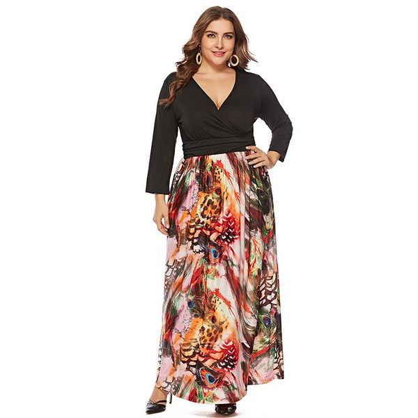 casual dresses 2021 spring autumn women dress v neck long sleeve patchwork printed flower plus size for 4xl 5xl 6xl vestido longo, Black;gray
casual dresses 2021 spring autumn women dress v neck long sleeve patchwork printed flower plus size for 4xl 5xl 6xl vestido longo, Black;gray