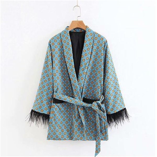 women's jackets 2021 female homewear blue printed kimono jacket with feather sleeves women mid-length v-neck vintage autumn lace-up coa, Black;brown
women's jackets 2021 female homewear blue printed kimono jacket with feather sleeves women mid-length v-neck vintage autumn lace-up coa, Black;brown