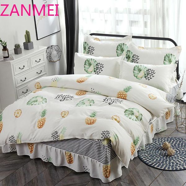 modern cute fruit pineapple bedding set teen full king double home textile bed skirt pillowcase white quilt cover
modern cute fruit pineapple bedding set teen full king double home textile bed skirt pillowcase white quilt cover