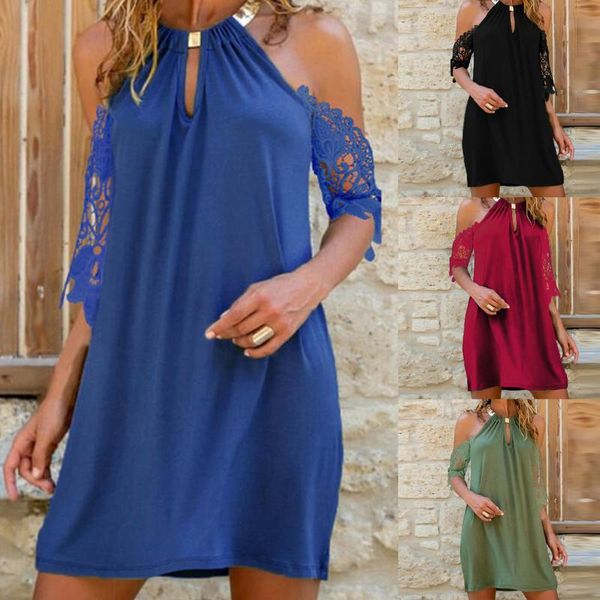 casual dresses summer embroidery half sleeve party dress fashion off shoulder halter female loose, Black;gray
casual dresses summer embroidery half sleeve party dress fashion off shoulder halter female loose, Black;gray