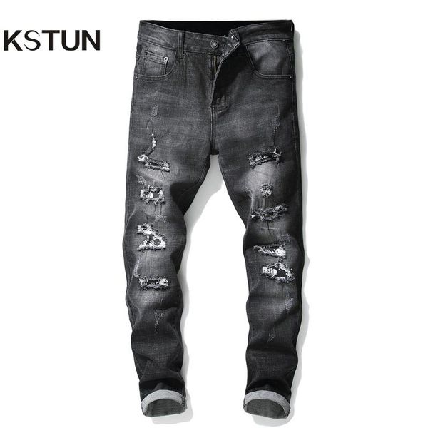 black jeans men skinny slim ripped biker moto jeans male patchwork distressed streetwear torn hip hop denim pants men's trousers, Blue
black jeans men skinny slim ripped biker moto jeans male patchwork distressed streetwear torn hip hop denim pants men's trousers, Blue