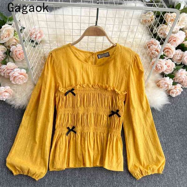 blouse women spring autumn sweet ruffles solid o-neck bow elegant shirt loose casual chic korean wild blouses 210531, White
blouse women spring autumn sweet ruffles solid o-neck bow elegant shirt loose casual chic korean wild blouses 210531, White