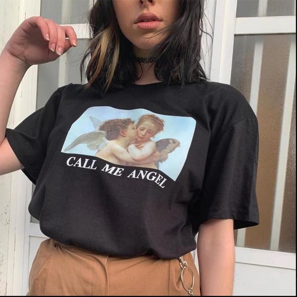 call my angel summer women vintage short sleeve cartoon letters harajuku loose short sleeve large size s 2xl casual shirt, White
call my angel summer women vintage short sleeve cartoon letters harajuku loose short sleeve large size s 2xl casual shirt, White