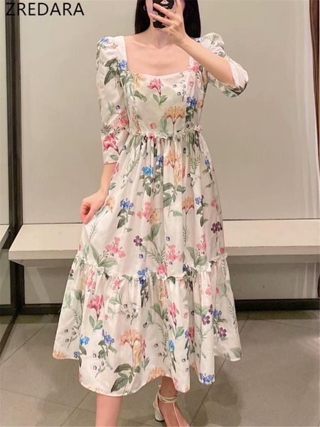 casual dresses zredara elegant square neck high waist short sleeve white beautiful flower print women's summer dress, Black;gray
casual dresses zredara elegant square neck high waist short sleeve white beautiful flower print women's summer dress, Black;gray