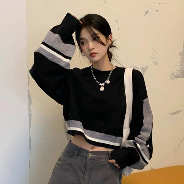 women's sweaters loose sweater women clothes crop preppy style autumn winter fashion brand knitted pullovers oversize korean, White;black
women's sweaters loose sweater women clothes crop preppy style autumn winter fashion brand knitted pullovers oversize korean, White;black