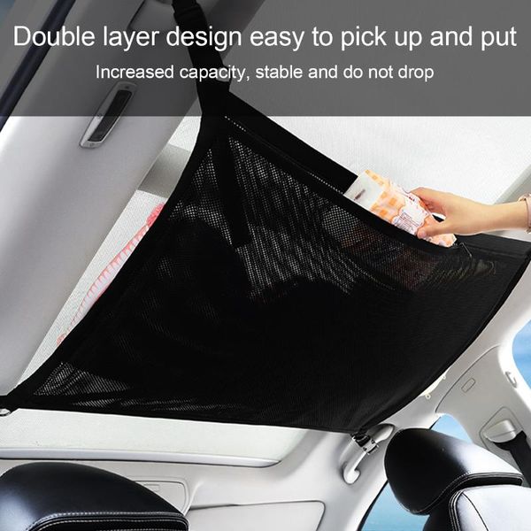 car organizer universal ceiling storage net pocket roof interior cargo bag trunk pouch sundries
car organizer universal ceiling storage net pocket roof interior cargo bag trunk pouch sundries