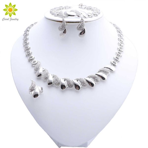 wedding jewelry sets crystal bridal jewelry set for women silver plated necklace earrings bracelet ring wedding decoration h1022
wedding jewelry sets crystal bridal jewelry set for women silver plated necklace earrings bracelet ring wedding decoration h1022