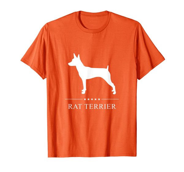 rat terrier : white silhouette t-shirt, White;black 
rat terrier : white silhouette t-shirt, White;black