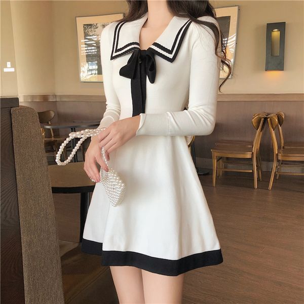 mini-line sweet long sleeve ladies'dresses spring and autumn dressed bow new knitted temperament 11zu, Black;gray
mini-line sweet long sleeve ladies'dresses spring and autumn dressed bow new knitted temperament 11zu, Black;gray