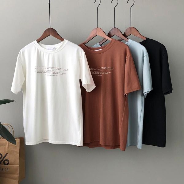 women's t-shirt simple cotton letter print pullover spring 2021 korean version ins loose o-necked short-sleeved tee, White
women's t-shirt simple cotton letter print pullover spring 2021 korean version ins loose o-necked short-sleeved tee, White
