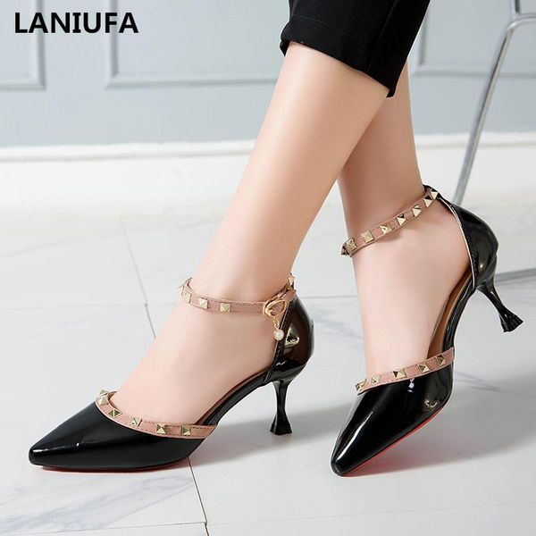dress shoes women high heels sandals pointed toe rivets shallow pumps party mujer y053, Black
dress shoes women high heels sandals pointed toe rivets shallow pumps party mujer y053, Black