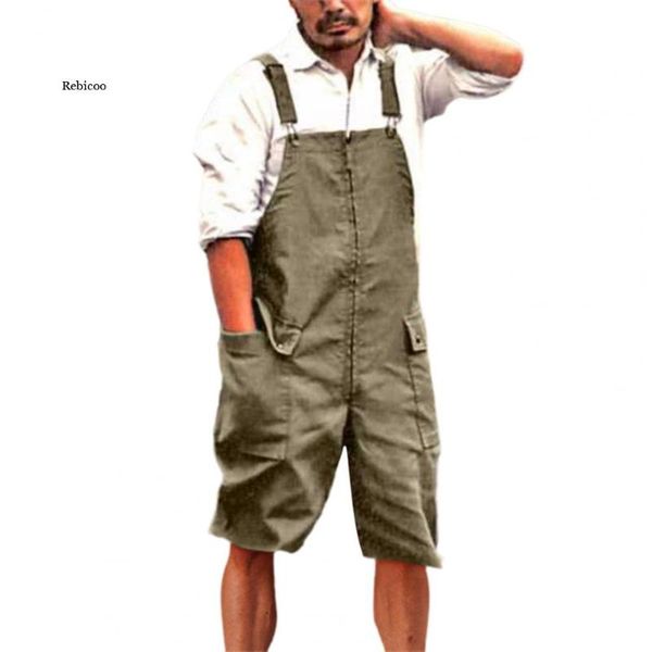 men's shorts men jumpsuit solid color large pockets overall sleeveless loose cargo romper for daily wear, White;black
men's shorts men jumpsuit solid color large pockets overall sleeveless loose cargo romper for daily wear, White;black
