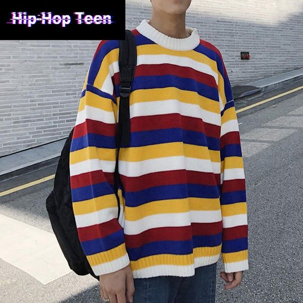men's sweaters fall arrival 2021 mens vintag striped sweater pullover loose long sleeve jersey korean fashion street color matching kni, White;black
men's sweaters fall arrival 2021 mens vintag striped sweater pullover loose long sleeve jersey korean fashion street color matching kni, White;black
