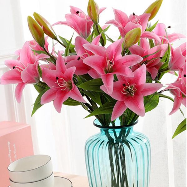 decorative flowers & wreaths 3-head artificial lily simulation multicolor silk fake for wedding decoration home party decor pography props
decorative flowers & wreaths 3-head artificial lily simulation multicolor silk fake for wedding decoration home party decor pography props