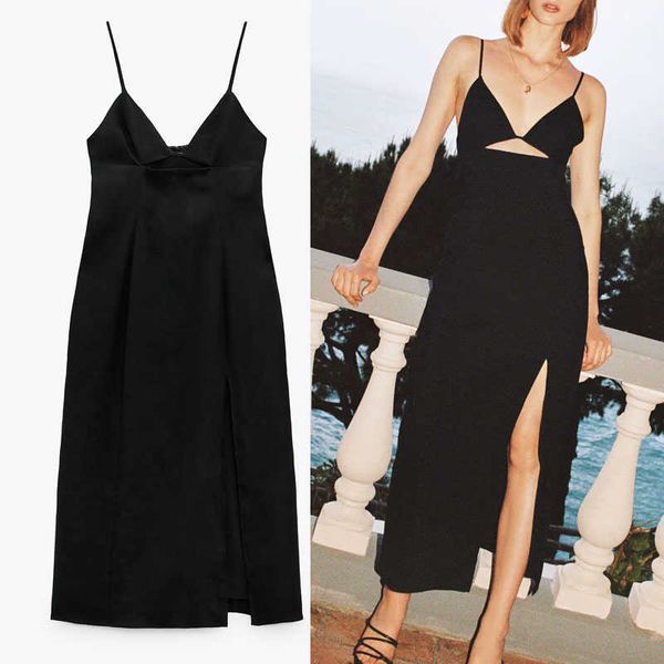 za cut out long evening dress women sleeveless backless spaghetti straps black dresses chic side zip woman party dress 210602, Black;gray
za cut out long evening dress women sleeveless backless spaghetti straps black dresses chic side zip woman party dress 210602, Black;gray